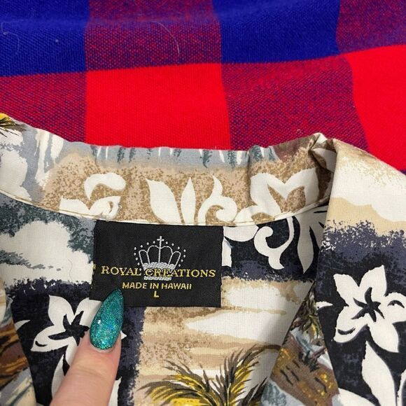 Royal Creations Vintage Hawaiian Button Up Shirt Size Large - Picture 2 of 5